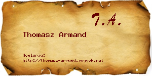 Thomasz Armand névjegykártya